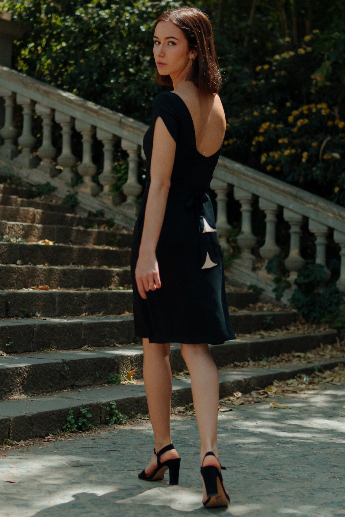 Lyell Black Midi Dress