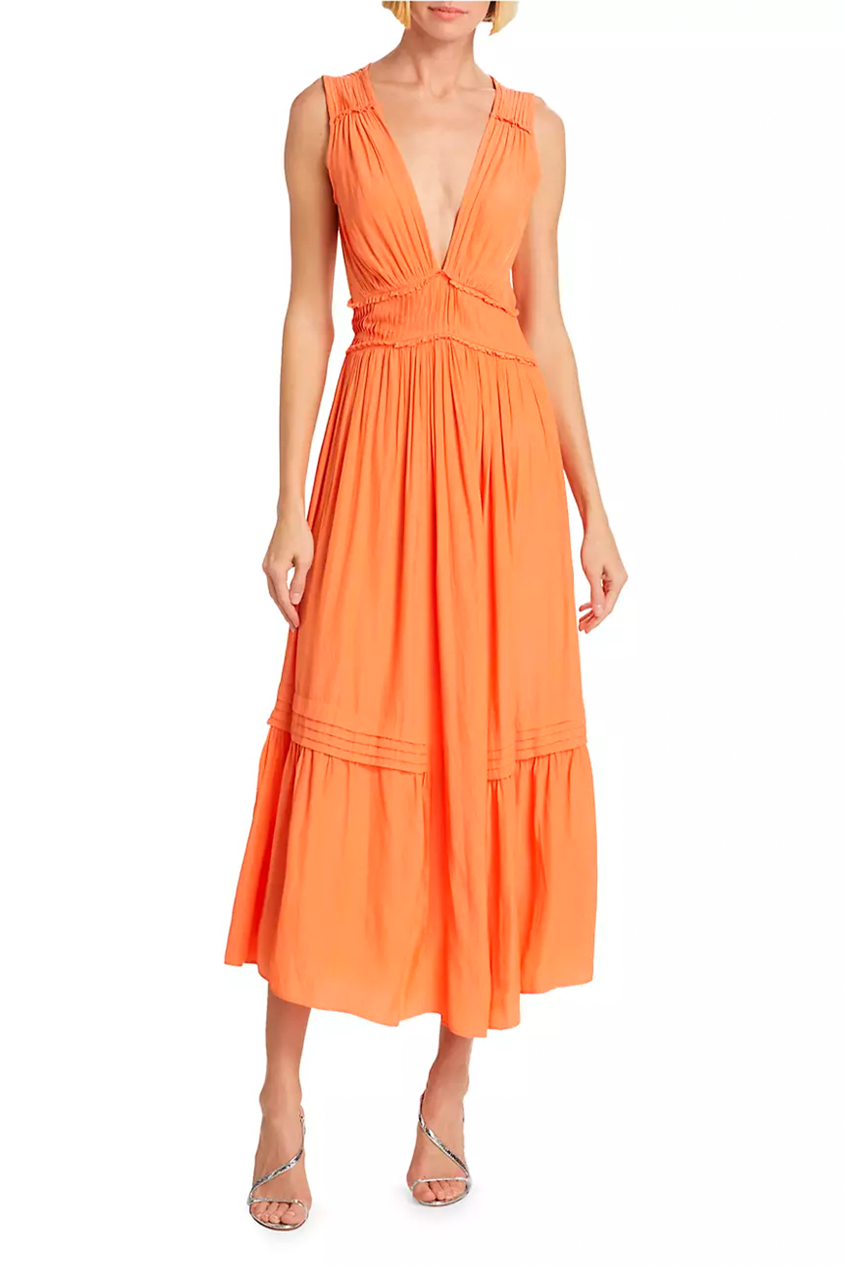 Ramy Brook Dierdre Tropic Orange Maxi Dress