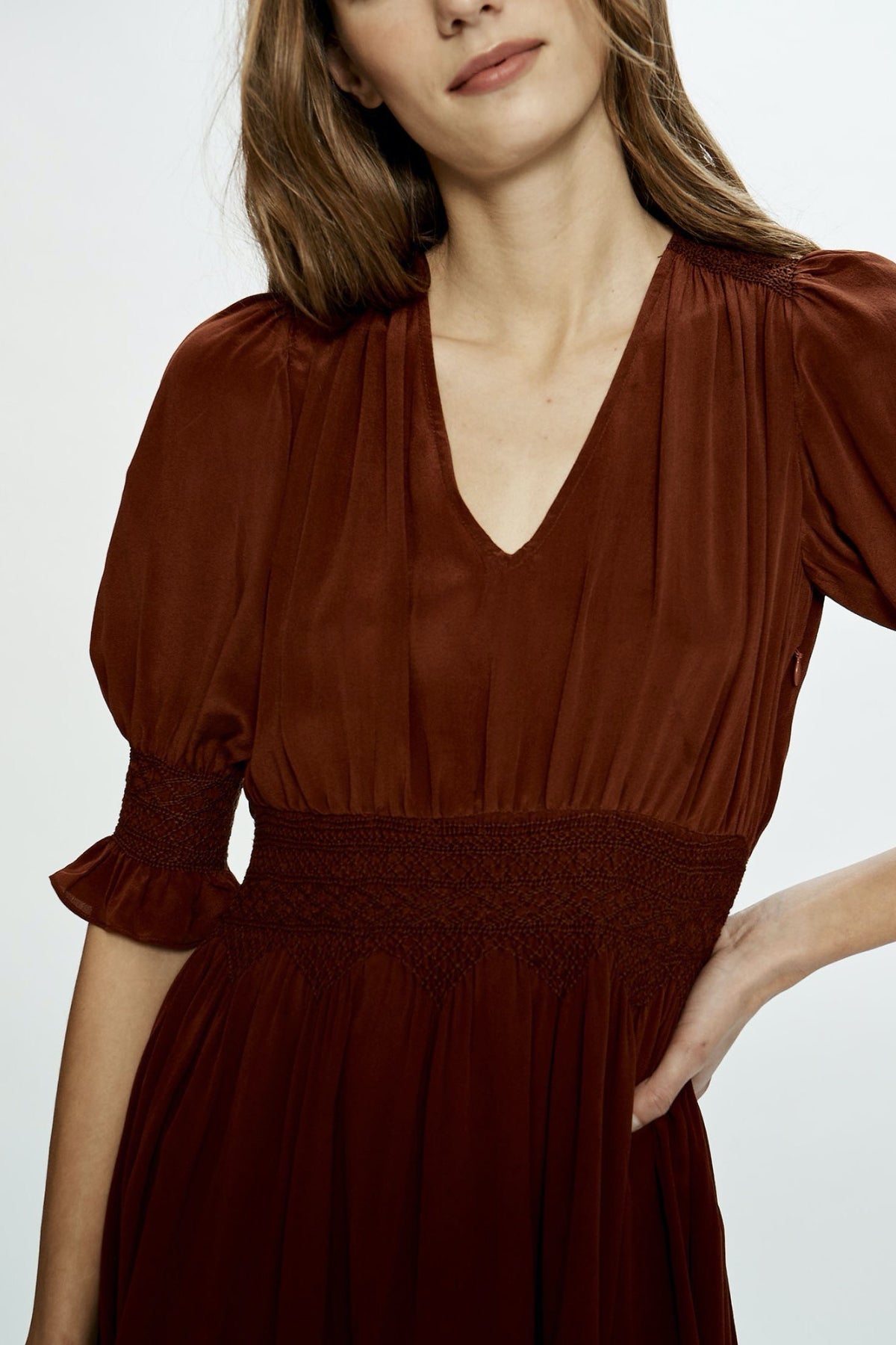 Love Sam Blixen Smocked Mini Dress