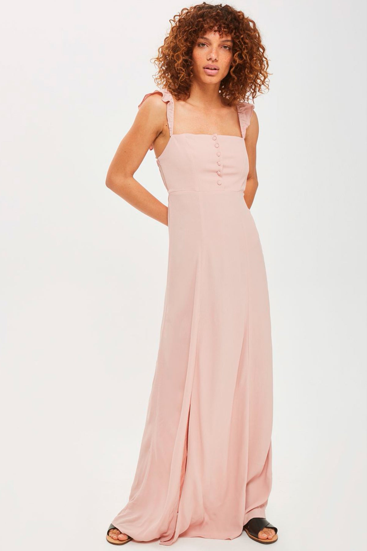 Flynn Skye Bardot Light Pink Maxi Dress