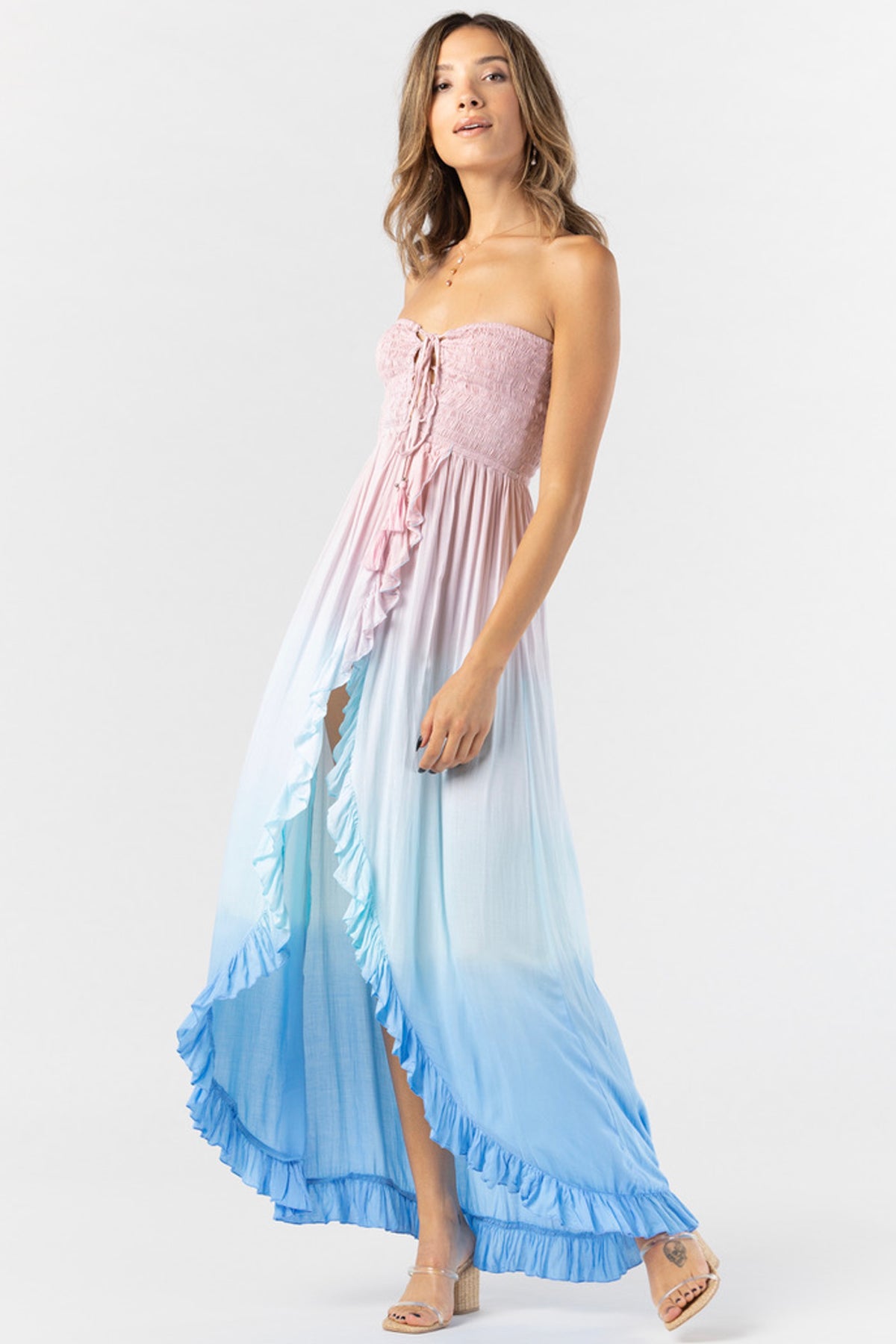 Tiare Hawaii Flynn Maxi Dress - Mauve Aqua Blue Ombre