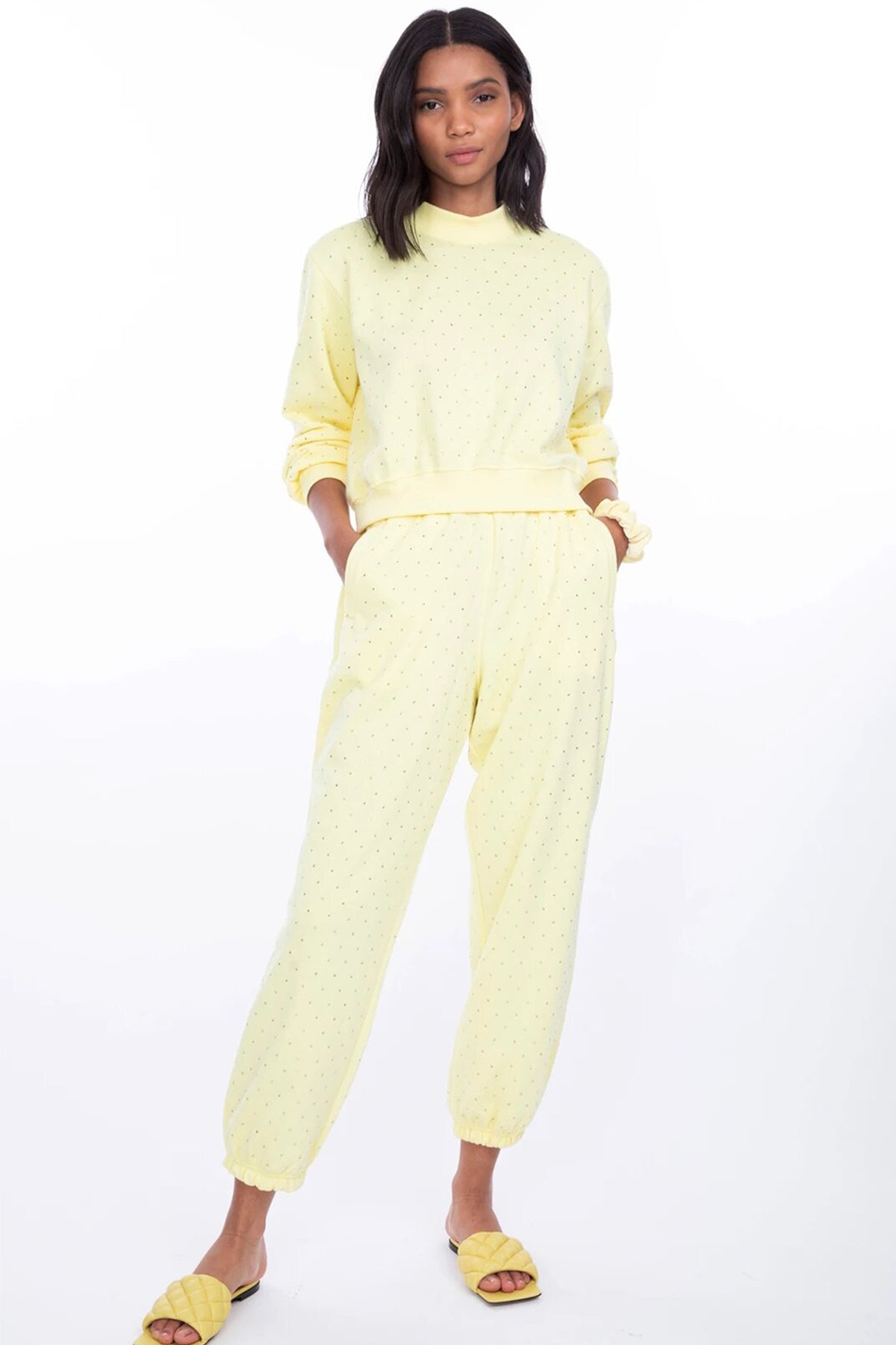 Generation Love Rena Crystal Yellow Sweatpants