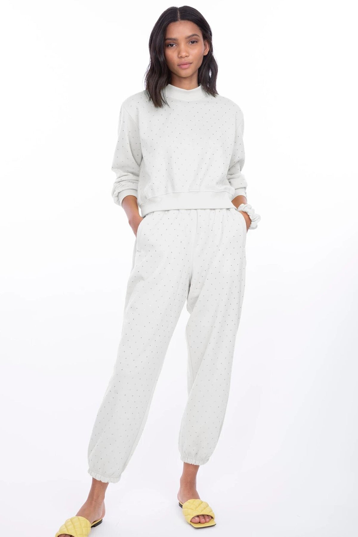 Generation Love Rena Crystal White Sweatpants