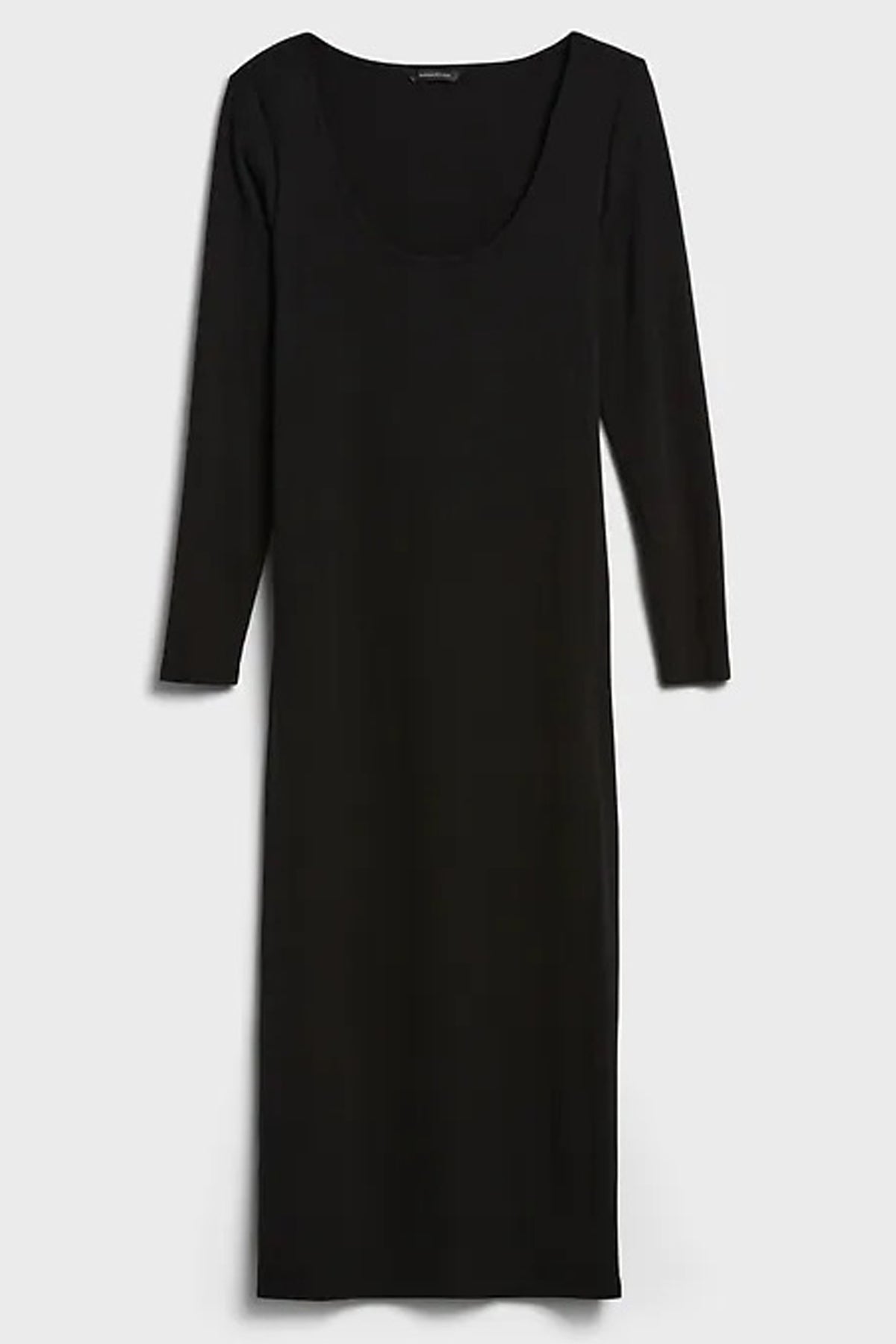 Black Ribbed Midi Dress