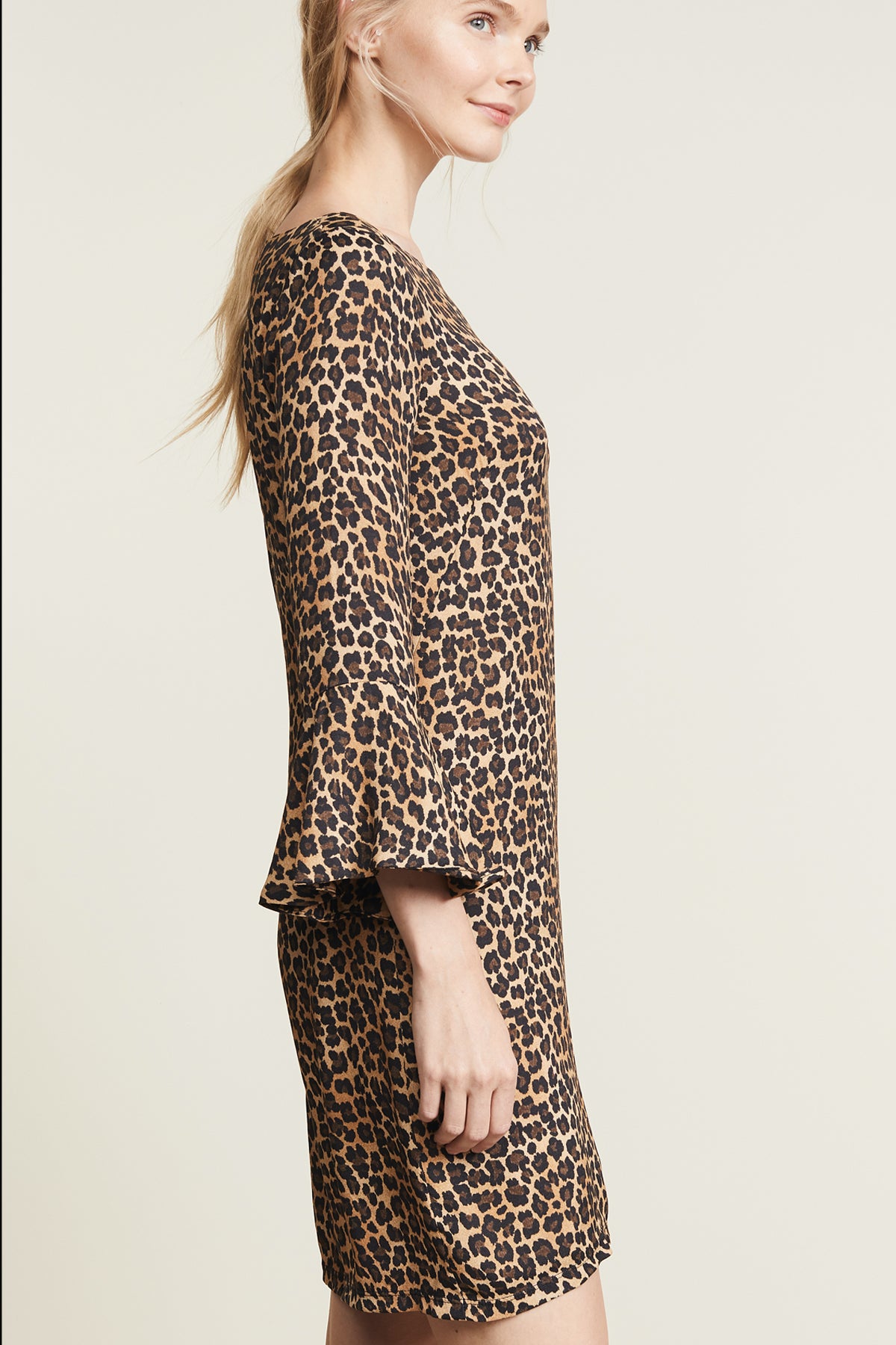 Three Dots Leopard Print Mini Dress